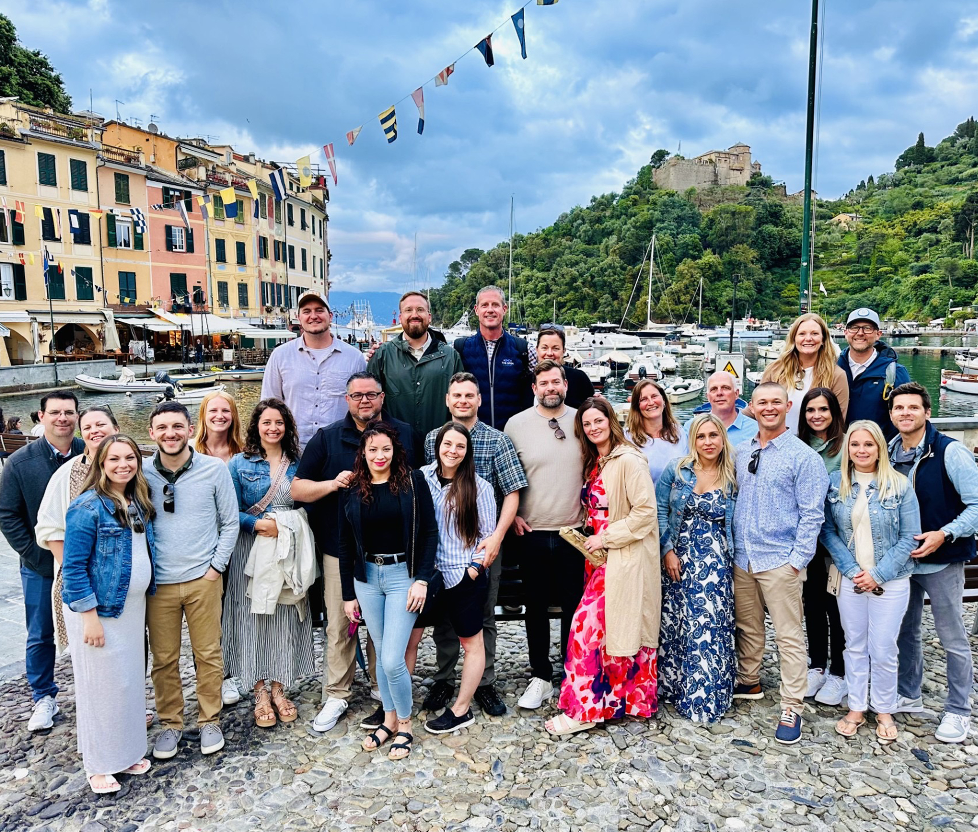 Western Region All American group celebrating on a Mediterranean cruise.